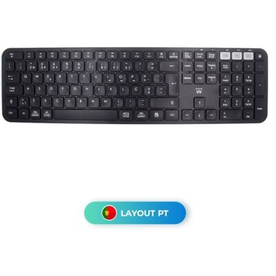 Teclado inalámbrico Ewent EW3277 Layout ES Bluetooth y 2.4G tamaño completo negro Teclado inalámbrico Ewent EW3277 Layout ES Bluetooth y 2.4G tamaño completo negro