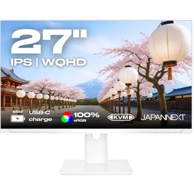Monitor JAPANNEXT JN-i27QR-C65W-HSP-W 27" WQHD 75Hz IPS USB-C 65W HDR G-Sync FreeSync Blanco Monitor JAPANNEXT JN-i27QR-C65W-HSP-W 27" WQHD 75Hz IPS USB-C 65W HDR G-Sync FreeSync Blanco