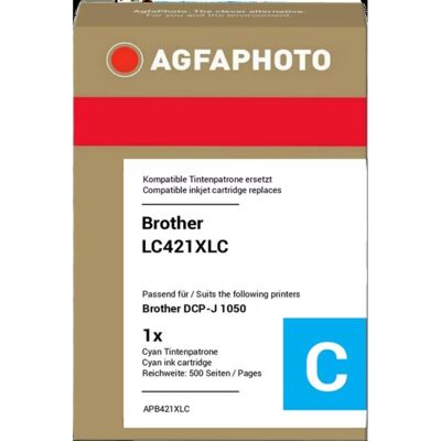 Cartucho de tinta ciano compatible AGFAPHOTO para Brother Cartucho de tinta ciano compatible AGFAPHOTO para Brother