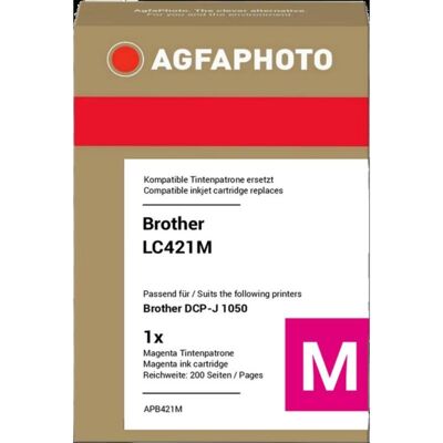 Cartucho de tinta AGFAPHOTO APB421M magenta compatible para impresoras Brother Cartucho de tinta AGFAPHOTO APB421M magenta compatible para impresoras Brother