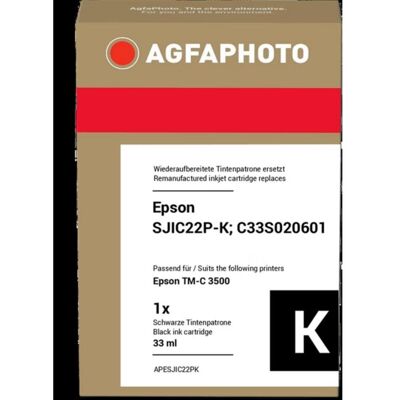 Cartucho de tinta compatible AGFAPHOTO negro 33 ml Epson ColorWorks C3500 Cartucho de tinta compatible AGFAPHOTO negro 33 ml Epson ColorWorks C3500
