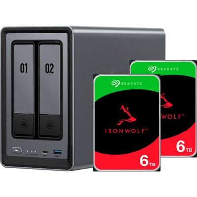 NAS UGREEN 54 TB 8GB 2 bahías 2,5GbE HDMI USB-C M.2 DXP2800 IronWolf NAS UGREEN 54 TB 8GB 2 bahías 2,5GbE HDMI USB-C M.2 DXP2800 IronWolf