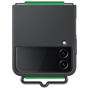 Samsung Silicone Cover Negra con Correa Verde para Galaxy Z Flip4