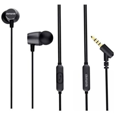 Aiwa ESTM-30BK Auriculares Inear con Cable Negros Aiwa ESTM-30BK Auriculares Inear con Cable Negros