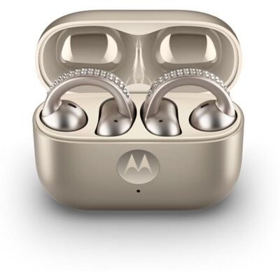 Auriculares Motorola moto buds loop inalámbricos Bluetooth con Cancelación de Ruido, micrófono y protección repelente al agua, color beige Auriculares Motorola moto buds loop inalámbricos Bluetooth con Cancelación de Ruido, micrófono y protección repelente al agua, color beige