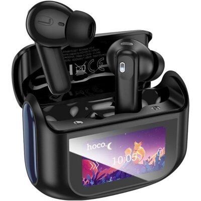 Auriculares Hoco EQ21 inalámbricos Bluetooth 5.4 con Cancelación de Ruido ANC y ENC, pantalla táctil LED, negros Auriculares Hoco EQ21 inalámbricos Bluetooth 5.4 con Cancelación de Ruido ANC y ENC, pantalla táctil LED, negros