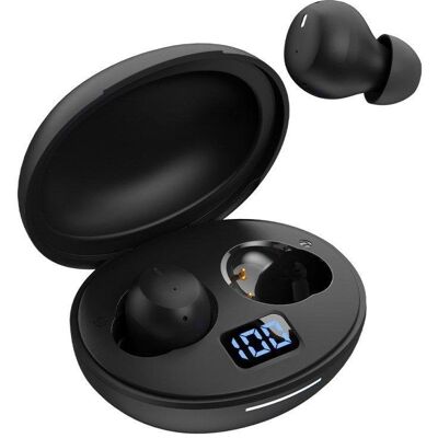 Auriculares Cool Pocket inalámbricos Bluetooth con Cancelación Activa de Ruido, control táctil y powerbank, negros Auriculares Cool Pocket inalámbricos Bluetooth con Cancelación Activa de Ruido, control táctil y powerbank, negros