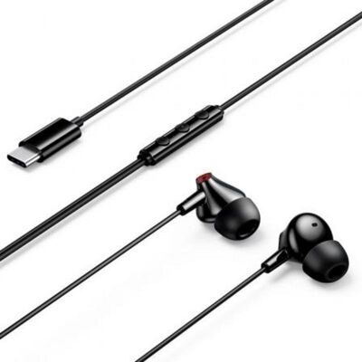 Auriculares Vention Echo Lite con cable USB-C In-Ear Micrófono Negros Auriculares Vention Echo Lite con cable USB-C In-Ear Micrófono Negros