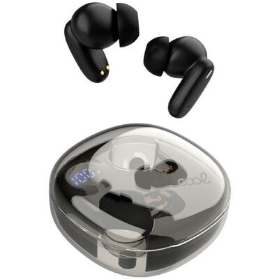 Auriculares Cool Fun inalámbricos Bluetooth Hi-Fi con pantalla LED negros Auriculares Cool Fun inalámbricos Bluetooth Hi-Fi con pantalla LED negros