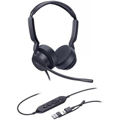 Auriculares Yealink UH42 Dual UC con cable USB-C/A para llamadas y música con micrófono, negro Auriculares Yealink UH42 Dual UC con cable USB-C/A para llamadas y música con micrófono, negro