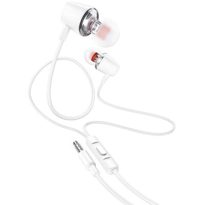 Auriculares Hoco M107 con cable Jack 3,5 mm para uso diario con micrófono y control, blancos Auriculares Hoco M107 con cable Jack 3,5 mm para uso diario con micrófono y control, blancos