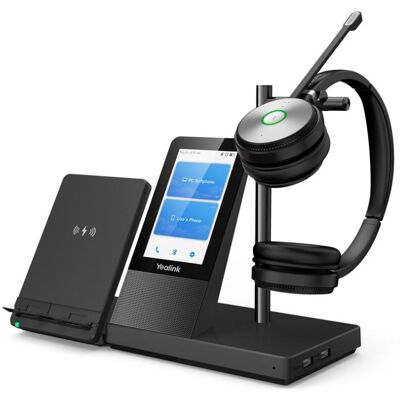 Auriculares Yealink WH66 Dual UC inalámbricos Bluetooth para oficina con cancelación de ruido y base de carga negros Auriculares Yealink WH66 Dual UC inalámbricos Bluetooth para oficina con cancelación de ruido y base de carga negros