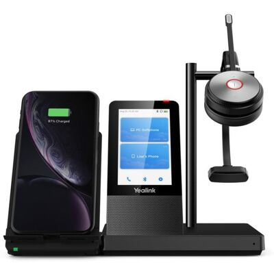 Auriculares Yealink WH66 Mono UC inalámbricos Bluetooth para oficina con micrófono con cancelación de ruido, base de carga y pantalla táctil, color negro Auriculares Yealink WH66 Mono UC inalámbricos Bluetooth para oficina con micrófono con cancelación de ruido, base de carga y pantalla táctil, color negro