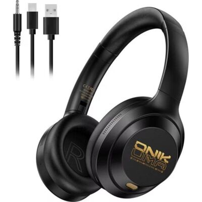 Auriculares Onikuma GT811 inalámbricos Bluetooth con Cancelación de Ruido, Micrófono y 55 h batería, Negro Auriculares Onikuma GT811 inalámbricos Bluetooth con Cancelación de Ruido, Micrófono y 55 h batería, Negro