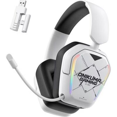 Auriculares Onikuma GT883 inalámbricos Bluetooth y cable Over Ear para gaming blancos Auriculares Onikuma GT883 inalámbricos Bluetooth y cable Over Ear para gaming blancos