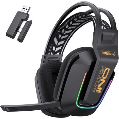 Auriculares ONIKUMA GT828 con cable, 2.4 GHz y Bluetooth, gaming, micrófono con cancelación de ruido, RGB negro Auriculares ONIKUMA GT828 con cable, 2.4 GHz y Bluetooth, gaming, micrófono con cancelación de ruido, RGB negro