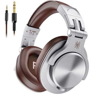 Auriculares OneOdio Fusion A71 con cable, monitorización, conector 6,35 mm y 3,5 mm, plateados Auriculares OneOdio Fusion A71 con cable, monitorización, conector 6,35 mm y 3,5 mm, plateados