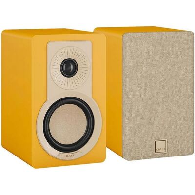 Altavoces Dali compactos estéreo cableados 120W diseño Bass Reflex amarillo Altavoces Dali compactos estéreo cableados 120W diseño Bass Reflex amarillo
