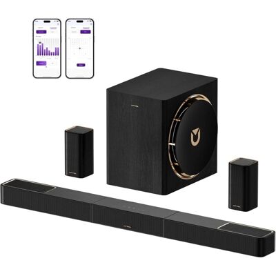 Ultimea Barra de sonido Skywave Serise 7.1.4 840W Subwoofer Bluetooth 5.4 Dolby Atmos Altavoces traseros Ultimea Barra de sonido Skywave Serise 7.1.4 840W Subwoofer Bluetooth 5.4 Dolby Atmos Altavoces traseros