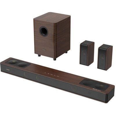 Barra de Sonido Hiwill A534 5.3.4 800W Bluetooth Subwoofer Inalámbrico Dolby Atmos Marrón Barra de Sonido Hiwill A534 5.3.4 800W Bluetooth Subwoofer Inalámbrico Dolby Atmos Marrón