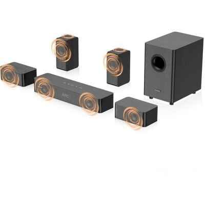 Barra de Sonido Hiwill N512 5.1.2 400W Bluetooth Subwoofer Graves Ajustables Negra Barra de Sonido Hiwill N512 5.1.2 400W Bluetooth Subwoofer Graves Ajustables Negra