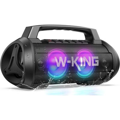 Altavoces W-King Bluetooth Portátil 120W IPX6 con luces y micrófono Altavoces W-King Bluetooth Portátil 120W IPX6 con luces y micrófono