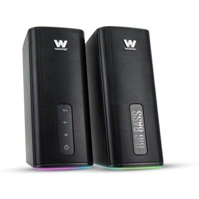 Altavoces Woxter 2.0 Bluetooth 20 W con iluminación RGB y control frontal Altavoces Woxter 2.0 Bluetooth 20 W con iluminación RGB y control frontal