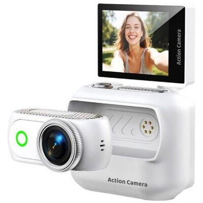 Cámara Mini Vlogging Klack Magnética 1080p Pantalla Abatible WiFi Cámara Mini Vlogging Klack Magnética 1080p Pantalla Abatible WiFi