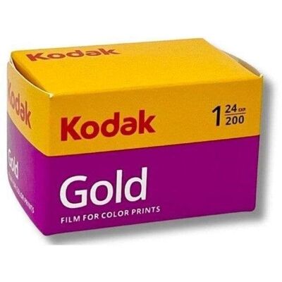 Película fotográfica Kodak Gold 200 135/24 color negativo ISO 200 24 exposiciones Película fotográfica Kodak Gold 200 135/24 color negativo ISO 200 24 exposiciones