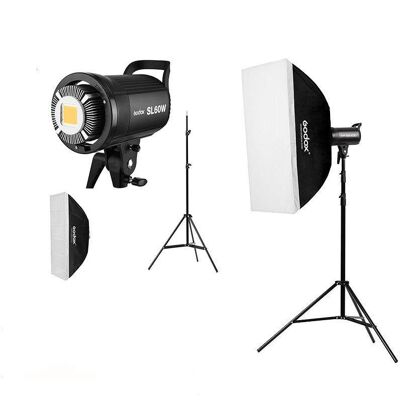 Kit luz de vídeo Godox SL60W Duo potencia 60W Bowens control inalámbrico Kit luz de vídeo Godox SL60W Duo potencia 60W Bowens control inalámbrico