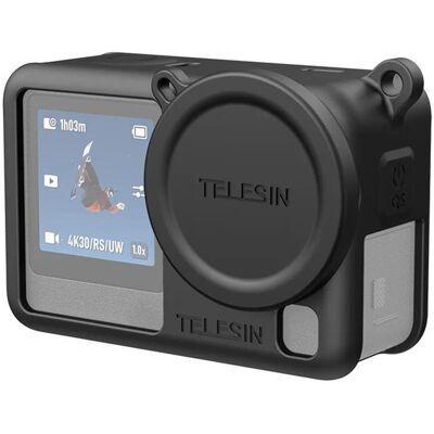 Funda de silicona protectora Telesin para DJI Osmo Action 6 Negro Funda de silicona protectora Telesin para DJI Osmo Action 6 Negro