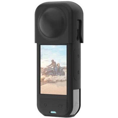 Funda de silicona PULUZ con cubierta de lente para Insta360 X5 negro Funda de silicona PULUZ con cubierta de lente para Insta360 X5 negro