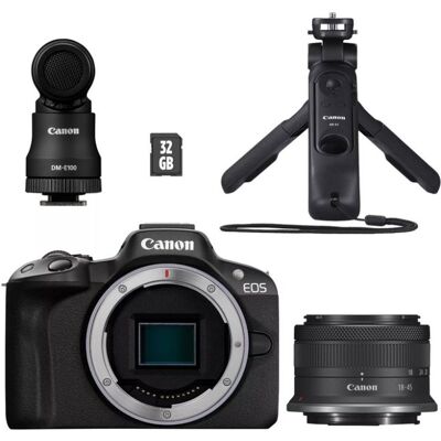 Canon EOS R50 24.2MP WiFi Negra + Kit para Videoblogueros Canon EOS R50 24.2MP WiFi Negra + Kit para Videoblogueros