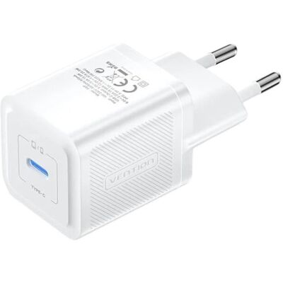 Cargador de Pared USB-C Vention Blanco 20W Cargador de Pared USB-C Vention Blanco 20W