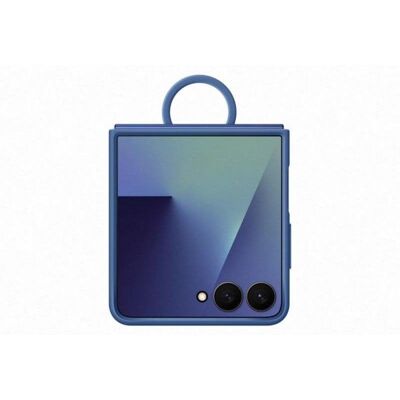 Samsung Funda Silicona con anillo azul para Z Flip7 Samsung Funda Silicona con anillo azul para Z Flip7