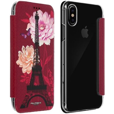 Funda de billetera de flores de loto Akashi para iPhone X / XS - Protección tipo cartera Funda de billetera de flores de loto Akashi para iPhone X / XS - Protección tipo cartera