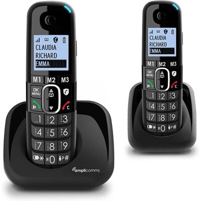 Amplicomms Bigtel 1502 Duo Teléfonos Inalámbricos DECT para Mayores Amplicomms Bigtel 1502 Duo Teléfonos Inalámbricos DECT para Mayores