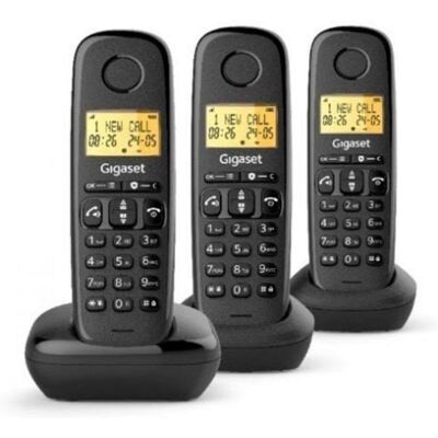 Teléfono inalámbrico Gigaset Basic 100 TRIO negro manos libres bloqueo llamadas Teléfono inalámbrico Gigaset Basic 100 TRIO negro manos libres bloqueo llamadas