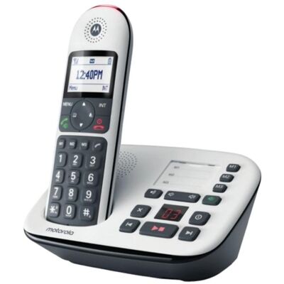 Teléfono inalámbrico Motorola CD5011 Negro Blanco con contestador y pantalla grande Teléfono inalámbrico Motorola CD5011 Negro Blanco con contestador y pantalla grande