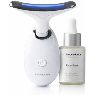 Pack Masajeador Facial Reafirmante con LED, EMS y Calor y Sérum Kombucha InnovaGoods Pack Masajeador Facial Reafirmante con LED, EMS y Calor y Sérum Kombucha InnovaGoods