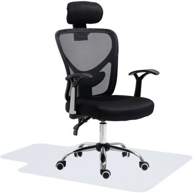 Homcom Conjunto De 1 Silla De Oficina Y Alfombra Protectora De Suelo Homcom Conjunto De 1 Silla De Oficina Y Alfombra Protectora De Suelo