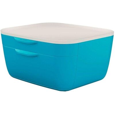 Cajonera de Sobremesa Leitz Cosy con 2 Compartimentos y Bandeja Superior Azul Cajonera de Sobremesa Leitz Cosy con 2 Compartimentos y Bandeja Superior Azul