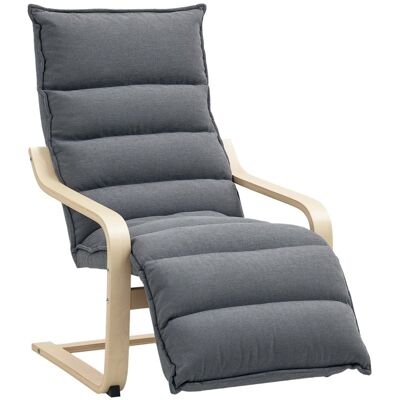 Homcom Sillón De Salón Con Reposapiés Ajustable 67x93x105 Cm Gris Oscuro Homcom Sillón De Salón Con Reposapiés Ajustable 67x93x105 Cm Gris Oscuro