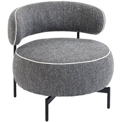 Homcom Butaca De Salón Con Asiento Giratorio Tapizado En Lino Gris Oscuro Homcom Butaca De Salón Con Asiento Giratorio Tapizado En Lino Gris Oscuro