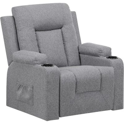 gtplayer Sillón Relax De Tela Para Salón Con Respaldo Ajustable Manual, Reposapiés Extraíble, Giro 360°, Portavasos, Bolsillos Laterales Y Diseño Ergonómico - Gris Oscuro gtplayer Sillón Relax De Tela Para Salón Con Respaldo Ajustable Manual, Reposapiés Extraíble, Giro 360°, Portavasos, Bolsillos Laterales Y Diseño Ergonómico - Gris Oscuro