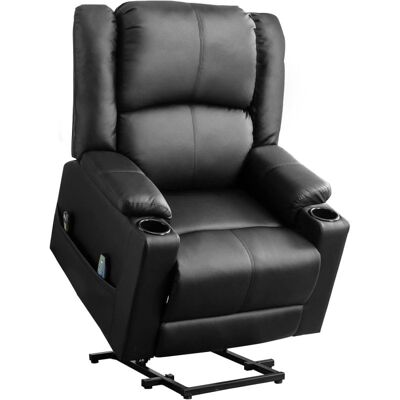 gtplayer Sillón Relax Eléctrico Con Asistencia De Elevación, Sillón Para Tv Con Masaje Y Función Reclinable, Sillón Powerlift Para Personas Mayores - Negro gtplayer Sillón Relax Eléctrico Con Asistencia De Elevación, Sillón Para Tv Con Masaje Y Función Reclinable, Sillón Powerlift Para Personas Mayores - Negro