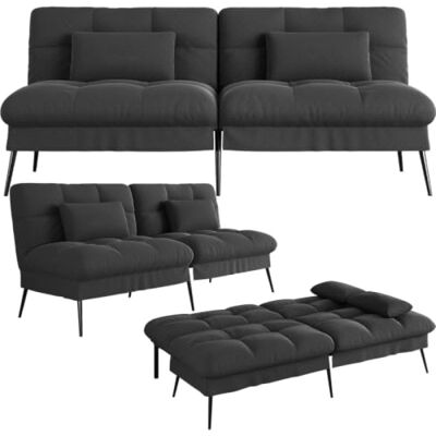 gtplayer Sofá Cama Con Función De Cama, Funda Futón Plegable, Sofá Cama, Sofá Esquinero, Cama Invitados, Sofá 3 Plazas, Con Respaldo Ajustable En Tela - Negro gtplayer Sofá Cama Con Función De Cama, Funda Futón Plegable, Sofá Cama, Sofá Esquinero, Cama Invitados, Sofá 3 Plazas, Con Respaldo Ajustable En Tela - Negro
