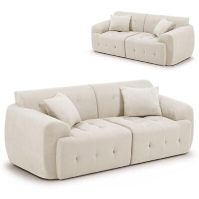 gtplayer Sofá 2 Plazas, 180 X 86 X 40 Cm, Sofá De Suelo, Sofá Con Respaldo, Cojines Y Reposabrazos, Sofá Moderno De Tela Para Salón, Apartamento, Oficina, Sin Montaje - Beige gtplayer Sofá 2 Plazas, 180 X 86 X 40 Cm, Sofá De Suelo, Sofá Con Respaldo, Cojines Y Reposabrazos, Sofá Moderno De Tela Para Salón, Apartamento, Oficina, Sin Montaje - Beige