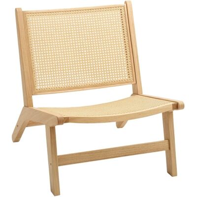 Homcom Sillón De Salón Con Respaldo Y Asiento De Ratán Natural Homcom Sillón De Salón Con Respaldo Y Asiento De Ratán Natural