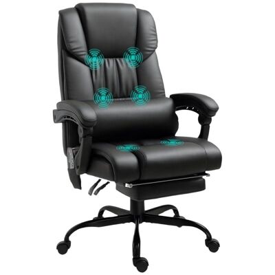 Vinsetto Silla De Oficina Con Masaje De 6 Puntos Con Respaldo Reclinable Negro Vinsetto Silla De Oficina Con Masaje De 6 Puntos Con Respaldo Reclinable Negro